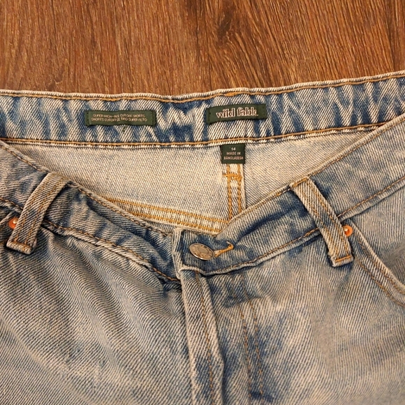 Wild Fable Women's Distressed Blue Jean Cutoff Shorts - Size 14, Super High Rise - Picture 2 of 6